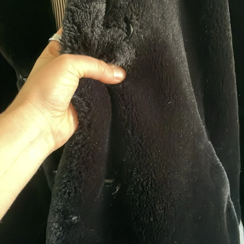 Nanushka Faux Fur Coat Longline Quiet Luxury Medium‎ Oversized Lined Black